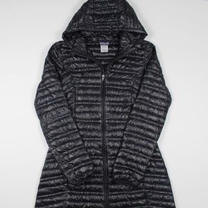 Patagonia Womens Ultralight Down Black Parka Jacket Size Small
